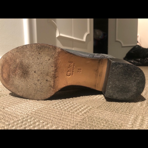 CHLOE Grey Leather Tall Boots - Picture 3 of 3